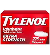 Tylenol Extra Strength Caplets, Fast, Strong Pain Relief, Fever Reducer for Adults, Acetaminophen...