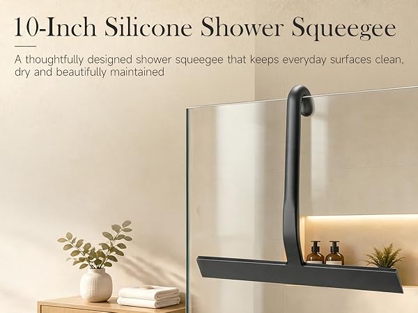 10 Inch Silicone Shower Squeegee for Glass Doors