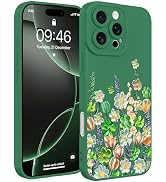 Fsoole Designed for iPhone 16 Pro Case, Cute Oil Painting Flower Floral Pattern Liquid Silicone P...