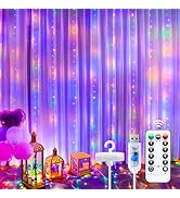 Minetom Curtain Lights, 300 LED Dimmable Fairy Lights with Remote and Timer, 8 Modes, USB Powered...