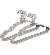 TOPIA HANGER Non-Slip Hanger, Adult Space Saving Metal & Rubber Coating Clothes Hangers, Laundry ...