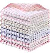 Homaxy 8 Pack Cotton Terry Kitchen Dish Cloths, Super Soft and Absorbent Dish Rags, 12 x 12 Inche...