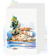 21 Sheets Watercolor Paper 9x12, Cold Press Watercolor Paper Pad, 140 LB/300 GSM Water Color Pape...