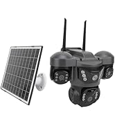 Yoidesu Solar Camera Outdoor Wireless, 6K 12MP Triple Lens IP66 Security Cameras Wireless Outdoor...