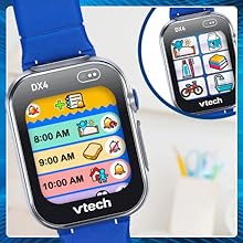 Close up of DX4 shows a kid’s schedule, reminders, calendars and more.
