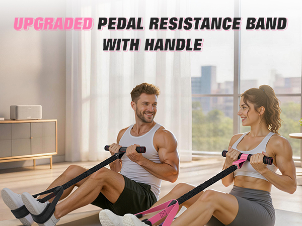pedal resistance bands with handle
