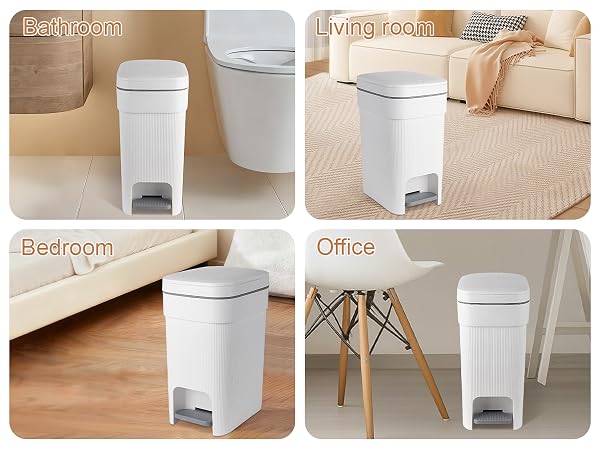 small trash can with lid for use in bathrooms children bedrooms kitchens college dorm rooms offices