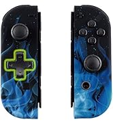 eXtremeRate Blue Flame Soft Touch Joycon Handheld Controller Housing (D-Pad Version) w/Full Butto...