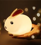 SALUOKE Baby Night Light 7-Color: Soft Silicone Nursery Light for Kids Room Decor with Portable R...