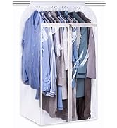 KEETDY 43" Hanging Garment Bags for Closet Storage Large Clear Window Hanging Clothes Storage Gar...