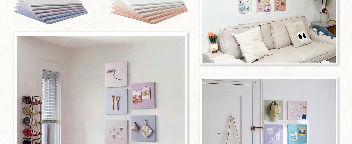 6 Pack Decorative Pin Board for Wall