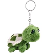 Jowxsx Green Mini Sea Creatures Turtle Doll Keychain Gift Plush Key Ring Cartoon Bag Pendant Auto...