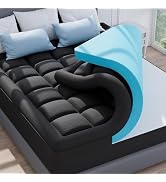 ELEMUSE Dual Layer 3 Inch Memory Foam Mattress Topper Queen Size, 2 Inch Cooling Gel Memory Foam ...