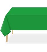 QIKSION 2 Pack Green Plastic Tablecloth Disposable Table Covers Green Table Cloths for Parties Br...