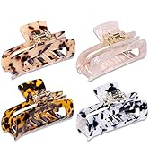 Magicsky 4PCS Hair Claw Clips, Acrylic Hair Banana Barrettes, Celluloid French Butterfly Jaw Clip...