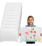 Cosweet 12 Pack Small Trifold Poster Board 24" x 16" - Premium Quality Thick White Presentation B...