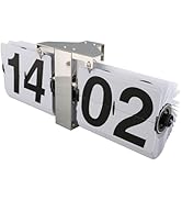 Mechanical Flip Desk Clock, Large Numbers Retro Vintage Automatic Clock, Battery Compartment Gear...