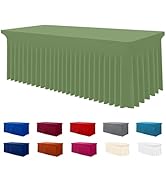 Smiry Spandex Tablecloth, Elastic Fitted Stretch Tablecloth for 6FT Rectangle Tables, Waterproof ...