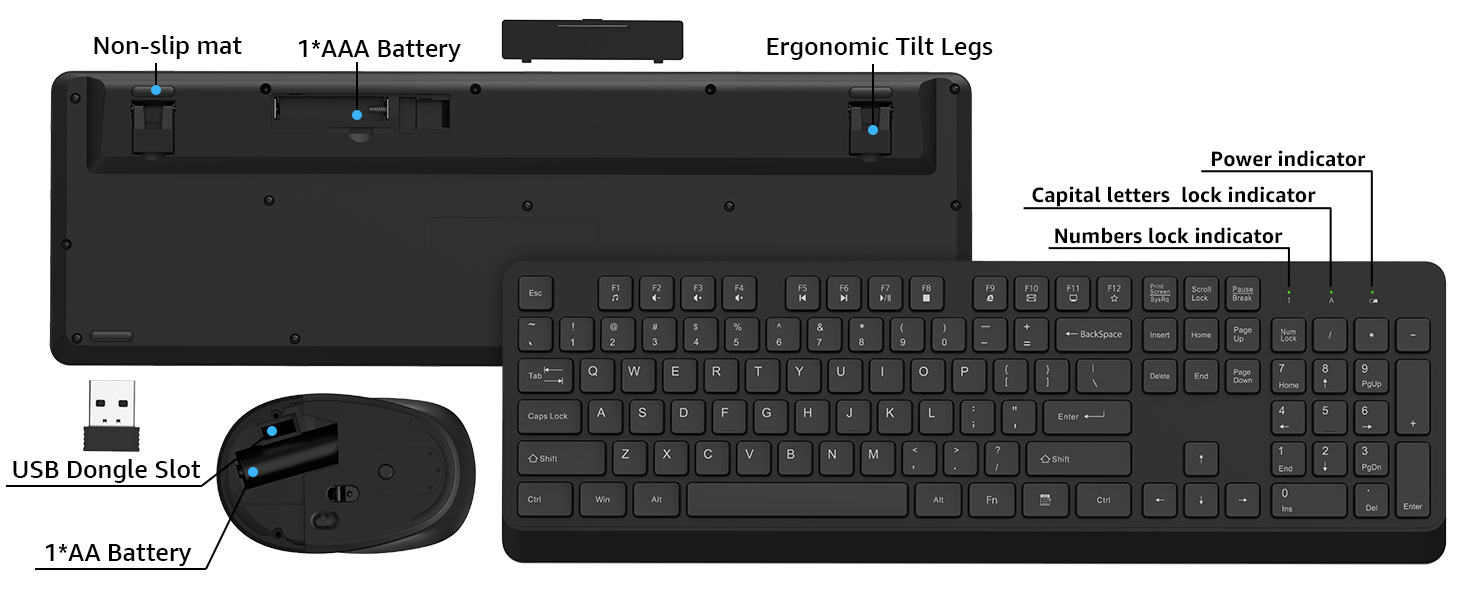 teclado y mouse inalámbrico