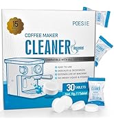 Poesie 30 Count Coffee Machine Cleaning Tablets, Coffee Maker Cleaner and Descaler for All Coffee...