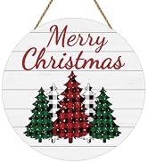 Christmas Decorations Indoor Door Decorations Merry Christmas Sign Buffalo Plaid Tree Wall Decor ...