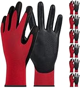 MIG4U PU Coated Work Gloves 6/12 Pairs Ultra-Thin Polyurethane Coating Safety Working Glove for M...