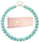 POPLOPP Chunky Beaded Necklaces for Women Boho Large Bead Choker Necklace Fashion Trendy Summer B...