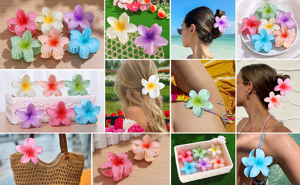 6 Colors Hawaiian Claw Clips