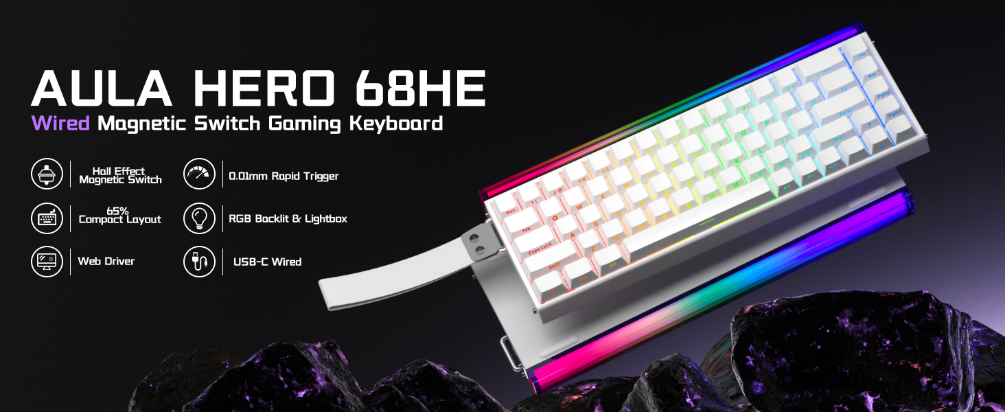HERO 68 HE Wired Gaming Keyboard with Hall Effect Magnetic Switch