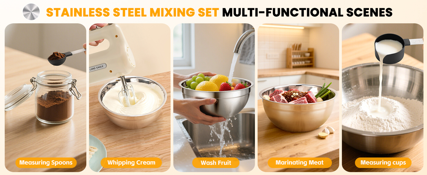 Hand Mixer Electric Heldhand With Bowls Set