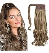 CJL HAIR 22" Ponytail Extension Long Pony Tail Wrap Around Clip in Hair Extensions Curly Wavy Syn...
