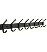 SAYONEYES Matte Black Coat Rack Wall Mount – 24 Inch Stainless Steel Hook Rail with 8 Double Coat...