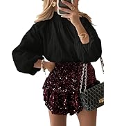 Astylish Ladies' Sophisticated Top Relaxed High Collar Plain Shirt for Autumn