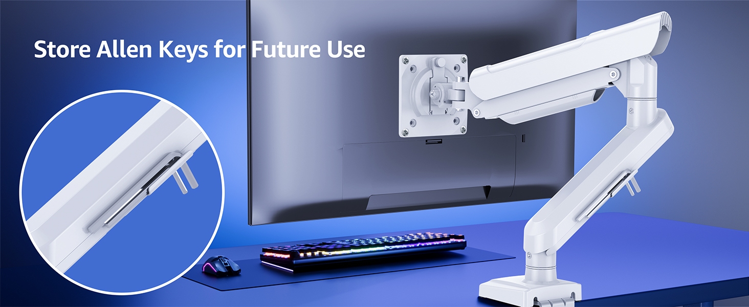 white monitor mount