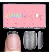 AILLSA Extra Short Square Nail Tips 450PCS Full cover Clear Nail Tips Matte No Need Files Upgrade...