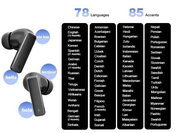 language accents two-way translator device