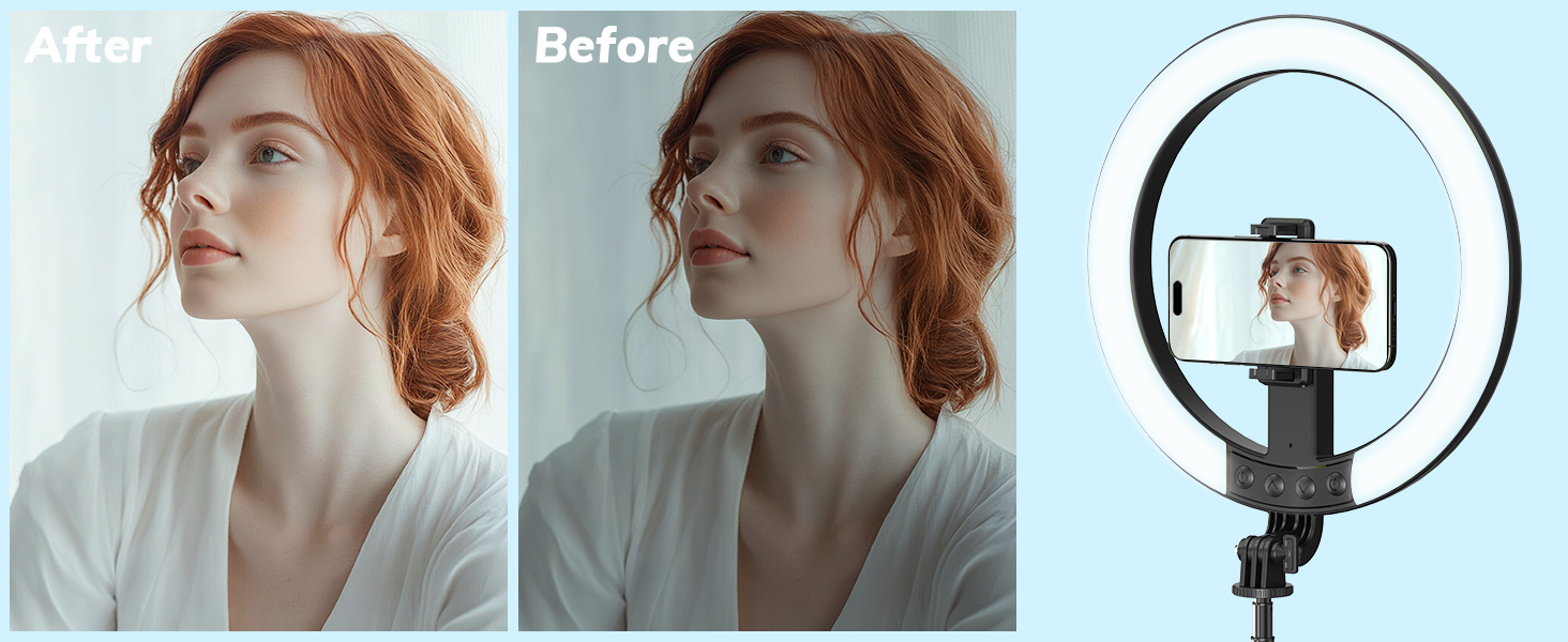 ring light with stand, tripod for iphone with light