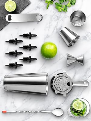 Mixology;Bartender Cocktail Shaker;Cocktail Shaker Set;Stainless Steel;Cocktail Bar Set Mix;Mixing