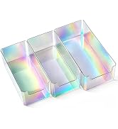 Home Breeze 3pcs Plastic Drawer Organizer 3 Sizes Desk Drawer Divider Organizers and Containers f...