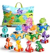 ALASOU 10 PCS Dinosaur Car Toys with Playmat/Storage Bag|Baby Toys for 1 2 Year Old Boy|1 Year Ol...