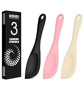 Silicone Scraper Spatula Set, BPA Free Food Grade Rubber Spatulas, Flexible Baking Mixing Tool, H...