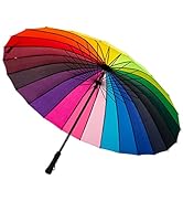 Meichoon Umbrella for Rain Fashion Large Size 24 Ribs Long Handle Straight Anti-UV Sun Windproof ...