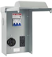 Kinchoix Temporary Power Outlet Panel with 20 50 Amp RV Receptacle Electrical Panel Pre-Wired Bre...