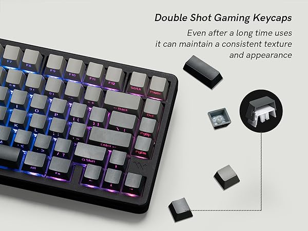 Double shot gaming keycaps, PBT material
