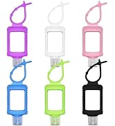 VHOPMORE 6Pcs Travel Size Empty Hand Sanitizer Holder with Silicone Keychain, 2 oz Leak Proof Ref...