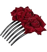 Uonlytech Black Hair Clips Bride Wedding Hair Comb, Rose Flower Hair Comb Floral Hair Clip Bridal...