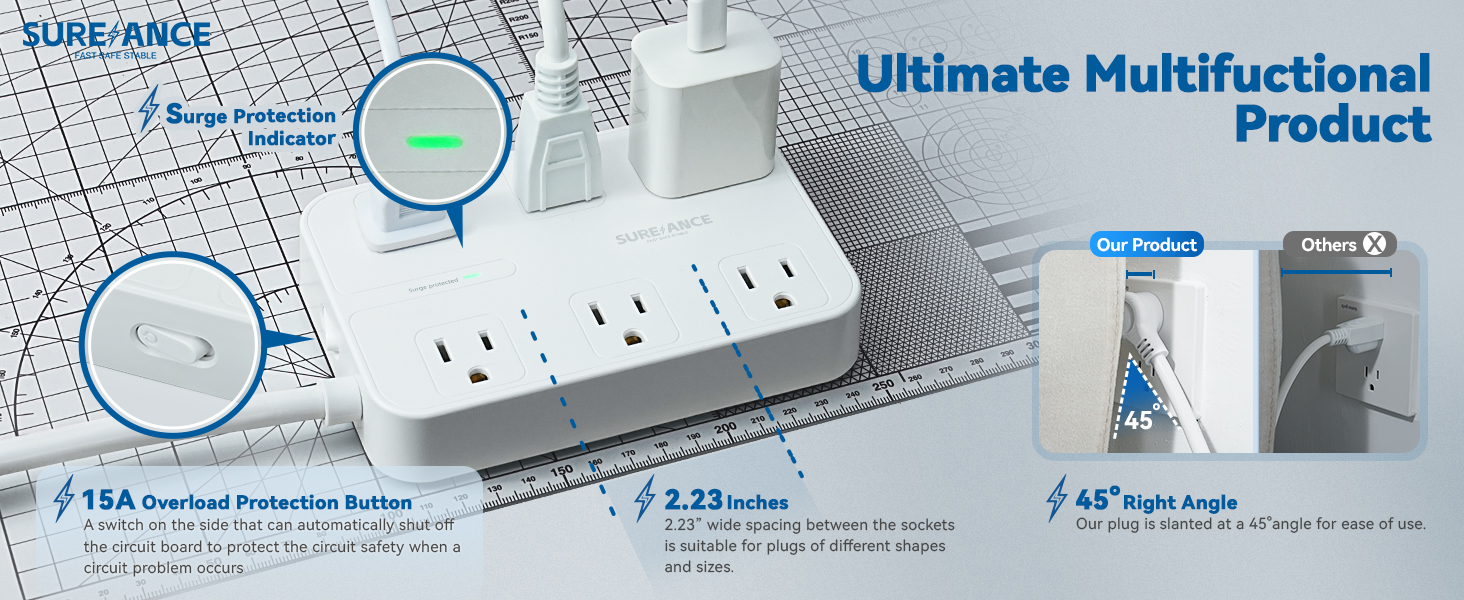 Power strip surge protector