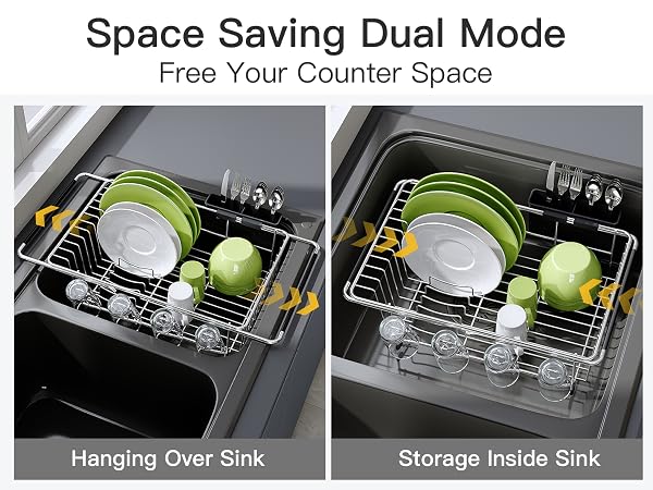 sink dish rack drying for over drainer the in kitchen stainless steel small dishes inside de para