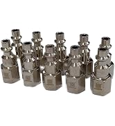COSMOSTAR Industries Steel 1/4" MNPT Air Plug Fitting, 1/4 Inch Plug and 1/4" NPT Connector with ...