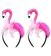 DOITOOL Flamingo Headband 2 Pcs Pink Flamingos Party Hair Accessories Tropical Birthday Celebrati...